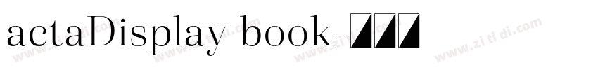 actaDisplay book字体转换